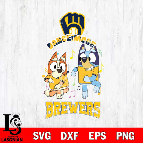 Milwaukee Brewers Bluey Bingo Svg Eps Dxf Png File, MLB svg, Digital Download, Instant Download