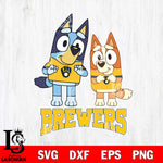 Milwaukee Brewers Bluey & Bingo 6 Svg Eps Dxf Png File, MLB svg, Digital Download, Instant Download