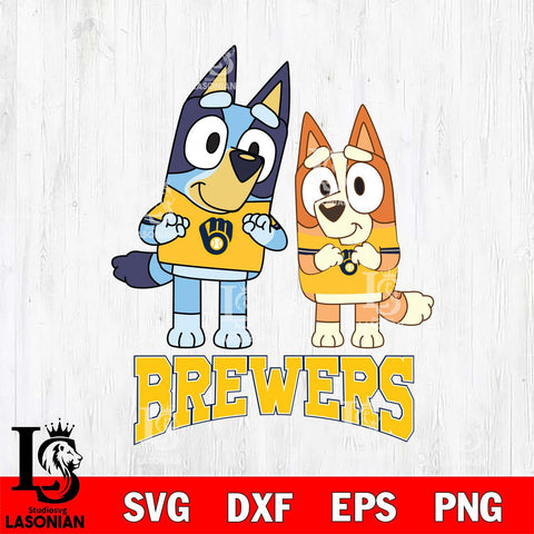 Milwaukee Brewers Bluey & Bingo 6 Svg Eps Dxf Png File, MLB svg, Digital Download, Instant Download