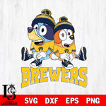 Milwaukee Brewers Bluey & Bingo 8 Svg Eps Dxf Png File, MLB svg, Digital Download, Instant Download