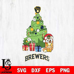 Milwaukee Brewers Bluey Chilli Christmas Tree Svg Eps Dxf Png File, Digital Download