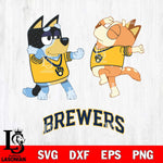 Milwaukee Brewers Bluey Dance Svg Eps Dxf Png File, Digital Download, Instant Download