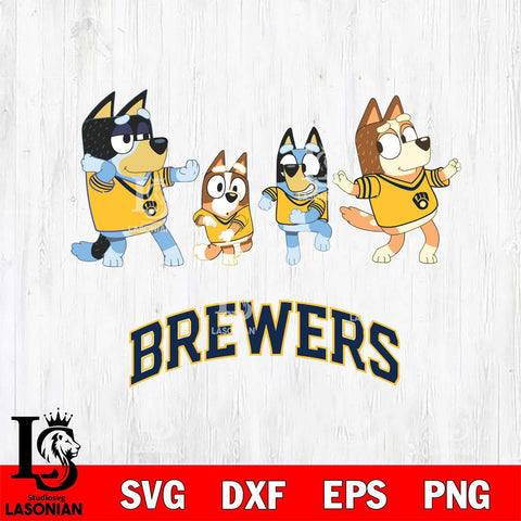 Milwaukee Brewers Bluey Dance Mode Squats Svg Eps Dxf Png File, Digital Download, Instant Download