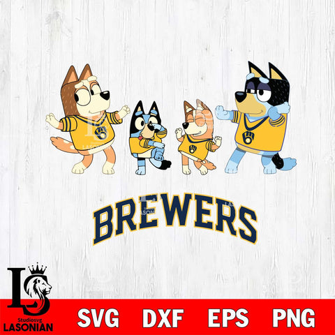 Milwaukee Brewers Bluey Dance Squats Svg Eps Dxf Png File, Digital Download, Instant Download