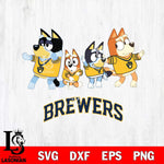 Milwaukee Brewers Bluey Mode Dance Squats Svg Eps Dxf Png File, Digital Download, Instant Download