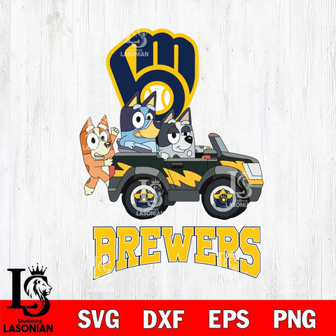 Milwaukee Brewers Bluey friends Svg Eps Dxf Png File, MLB svg, Digital Download, Instant Download