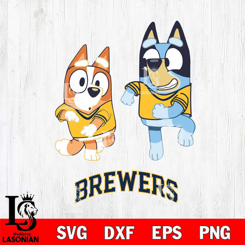 Milwaukee Brewers Bluey with Chilli Dance Svg Eps Dxf Png File, Digital Download, Instant Download