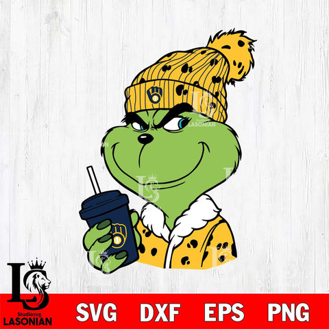 Milwaukee Brewers Boujee Grinch 3 Svg Eps Dxf Png File, Digital Download, Instant Download