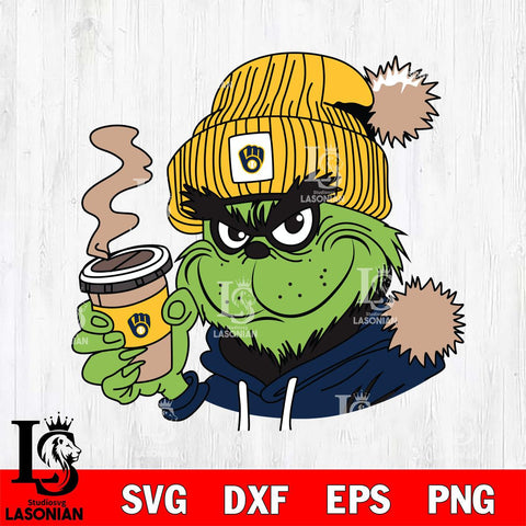 Milwaukee Brewers Boujee Grinch 4 Svg Eps Dxf Png File, Digital Download, Instant Download