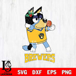 Milwaukee Brewers Christmas Bluey Bandit Heeler Cricut , Christmas Svg , Bluey svg , Digital Download, dxf eps png pdf file