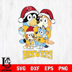 Milwaukee Brewers Christmas Bluey Family Sport Cricut , Christmas Svg , Bluey svg , Digital Download, dxf eps png pdf file