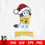 Milwaukee Brewers Christmas Bluey Hat Cricut , Christmas Svg , Bluey svg , Digital Download, dxf eps png pdf file