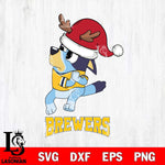 Milwaukee Brewers Christmas Bluey Santa Claus Cricut , Christmas Svg , Bluey svg , Digital Download, dxf eps png pdf file