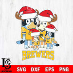 Milwaukee Brewers Christmas Bluey Santa Family Cricut , Christmas Svg , Bluey svg , Digital Download, dxf eps png pdf file