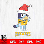 Milwaukee Brewers Christmas Bluey Say Hi Cricut , Christmas Svg , Bluey svg , Digital Download, dxf eps png pdf file