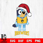 Milwaukee Brewers Christmas Bluey Sport Cricut , Christmas Svg , Bluey svg , Digital Download, dxf eps png pdf file