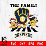 Milwaukee Brewers Family Bluey Christmas Svg Eps Dxf Png File, Digital Download