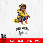 Milwaukee Brewers Fashion Black Fan Girl Betty Boop