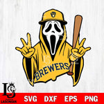 Milwaukee Brewers Ghostface 2 Svg Eps Dxf Png File, Digital Download, Instant Download