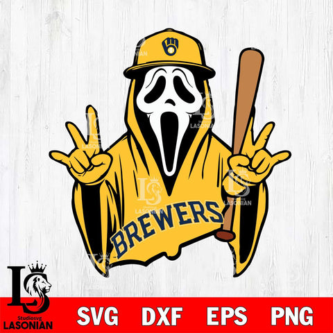 Milwaukee Brewers Ghostface 2 Svg Eps Dxf Png File, Digital Download, Instant Download