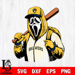 Milwaukee Brewers Ghostface 3 Svg Eps Dxf Png File, Digital Download, Instant Download