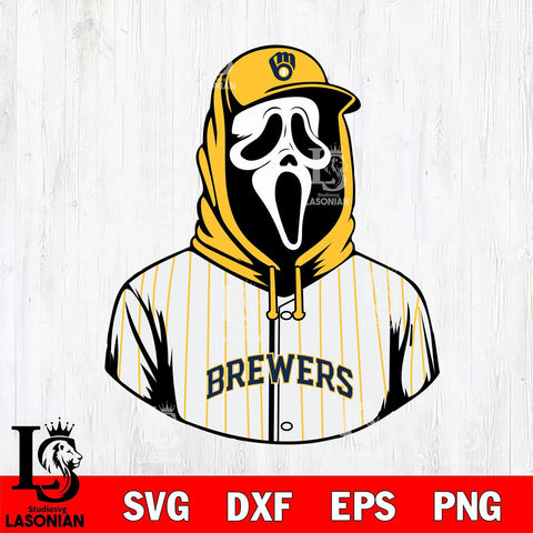 Milwaukee Brewers Ghostface 4 Svg Eps Dxf Png File, Digital Download, Instant Download