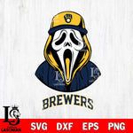 Milwaukee Brewers Ghostface 5 Svg Eps Dxf Png File, Digital Download, Instant Download