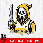 Milwaukee Brewers Ghostface 6 Svg Eps Dxf Png File, Digital Download, Instant Download