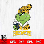 Milwaukee Brewers Grinch Cofffe Christmas Cut Files Cricut, Svg Dxf Eps Png file , Silhouette