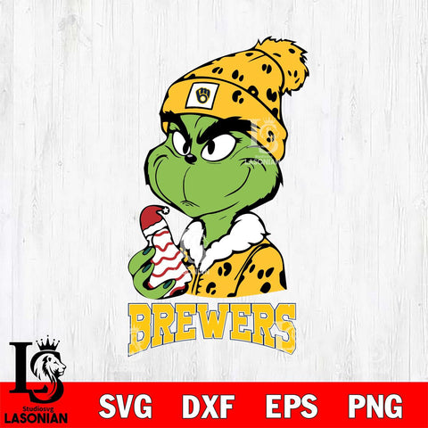 Milwaukee Brewers Grinch Tree Cake Svg Eps Dxf Png File, Digital Download, Instant Download