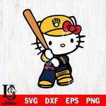 Milwaukee Brewers Hello Kitty Svg Eps Dxf Png File, Digital Download, Instant Download