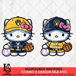 Milwaukee Brewers Hello Kitty Bundle 2 SVG Svg Eps Dxf Png File, Digital Download, Instant Download