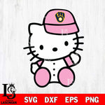 Milwaukee Brewers Hello Kitty Pink Baseball 5 Svg Eps Dxf Png File, MLB svg, Digital Download, Instant Download