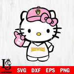 Milwaukee Brewers Hello Kitty Pink Baseball 9 Svg Eps Dxf Png File, MLB svg, Digital Download, Instant Download