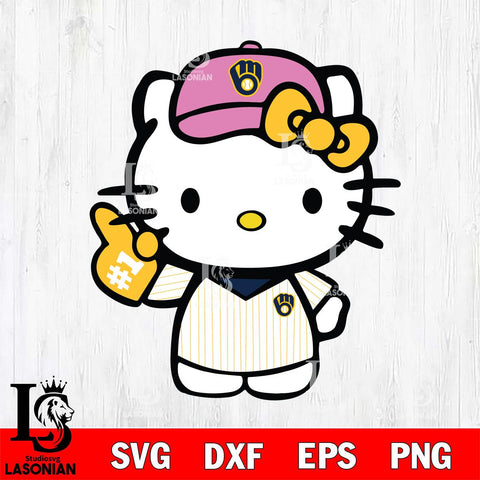 Milwaukee Brewers Hello Kitty sport 10 Svg Eps Dxf Png File, Digital Download, Instant Download