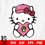 Milwaukee Brewers Hello Kitty sport 5 Svg Eps Dxf Png File, Digital Download, Instant Download