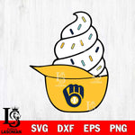 Milwaukee Brewers Ice Cream Hat Svg Eps Dxf Png File, Digital Download, Instant Download