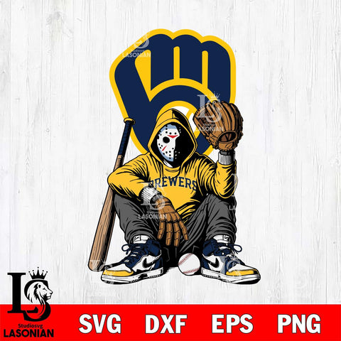 Milwaukee Brewers MLB Jason Voorhees Halloween SVG Svg Eps Dxf Png File, Digital Download, Instant Download