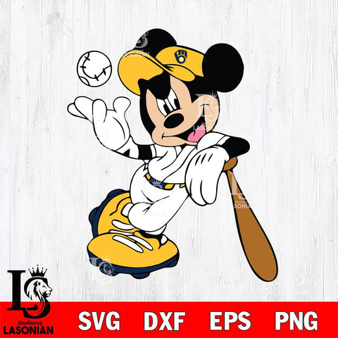 Milwaukee Brewers Mickey Svg Eps Dxf Png File, Digital Download, Instant Download