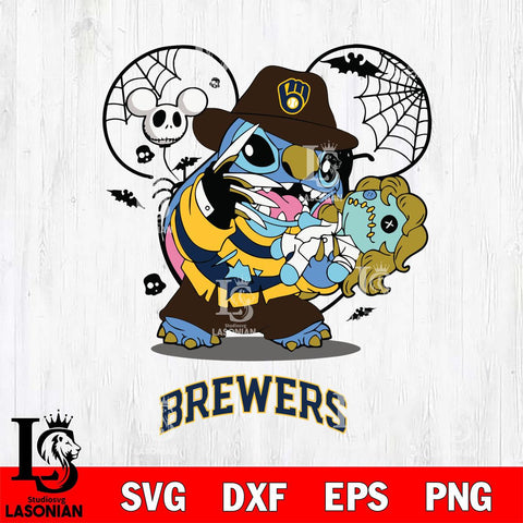 Milwaukee Brewers Stitch Freddy Krueger Halloween Svg Eps Dxf Png File, Digital Download, Instant Download