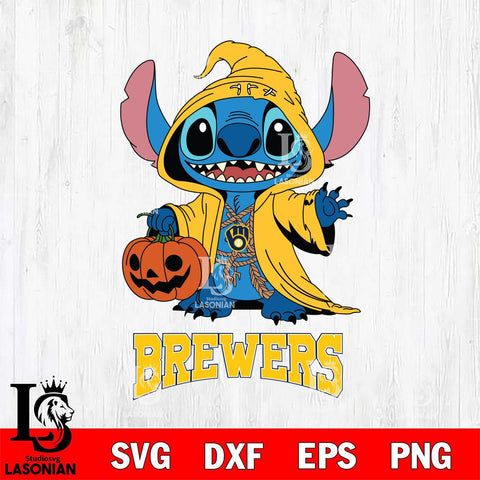 Milwaukee Brewers Stitch Horror Svg Eps Dxf Png File, MLB svg, Digital Download, Instant Download