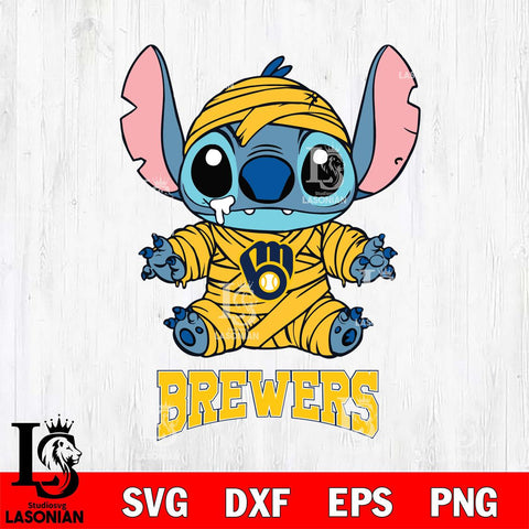 Milwaukee Brewers Stitch Mummy Svg Eps Dxf Png File, MLB svg, Digital Download, Instant Download