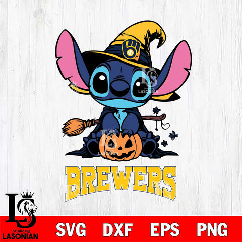 Milwaukee Brewers Stitch witch Svg Eps Dxf Png File, MLB svg, Digital Download, Instant Download