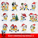 Milwaukee Brewers  Bluey Christmas MLB Bundle 12 Svg Eps Dxf Png File, Digital Download, Instant Download