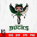 Milwaukee Bucks Anglel Black Fan Girl Betty Boop