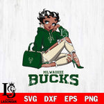 Milwaukee Bucks Awesome Black Fan Girl Betty Boop