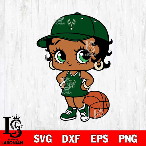 Milwaukee Bucks Betty Boop NBA Svg Eps Dxf Png File, NBA svg, Digital Download, Instant Download