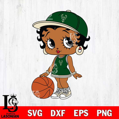 Milwaukee Bucks Betty Boop NBA 6 Svg Eps Dxf Png File, NBA svg, Digital Download, Instant Download