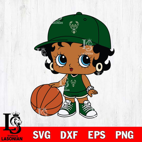 Milwaukee Bucks Betty Boop NBA 8 Svg Eps Dxf Png File, NBA svg, Digital Download, Instant Download