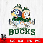 Milwaukee Bucks Bluey & Bingo 8 Svg Eps Dxf Png File, NBA svg, Digital Download, Instant Download